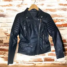 Blank NYC Black Faux Leather Moto Biker Jacket