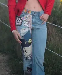 BDG Urban Outfitters High Waist
Flare Patchwork Jean Festival Hippie Jeans 29