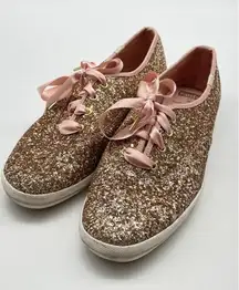 Kate Spade x Keds Rose Gold Glitter Sneaker Women's -‎ Size 9