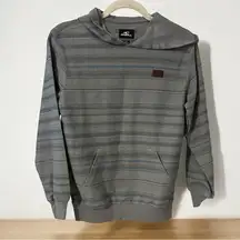 O’Neill gray and green striped women’s hoodie with front pockets sz M