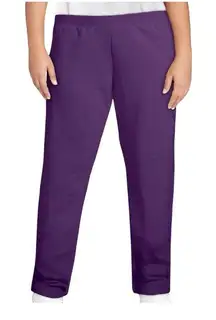 Hanes EcoSmart Fleece Sweatpants Open Bottom Legs Violet Purple Women Size 2XL‎