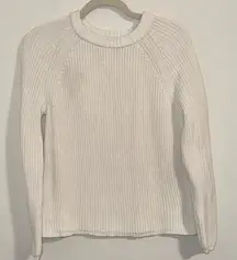 Jenni Kayne cotton fisherman Cream Knit Sweater STAINING size Xs