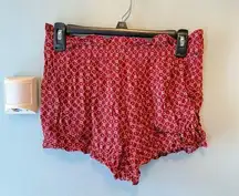 Sky and Sparrow Red Floral Pattern Flowy Shorts