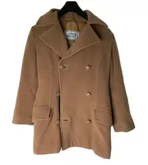 Gianni Versace wool double breasted coat brown medusa head women's size 40