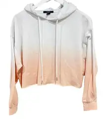 Forever 21 dip dyed hoodie Raw hem crop small long sleeve Distressed