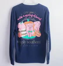 Simply Southern Give Thanks Pumpkin Pig Long Sleeve Shirt