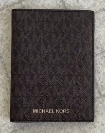 Michael Kors Dark Brown Textured passport holder