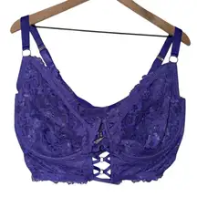Fairy Floral Purple Lace Bralette with underwire