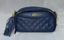 Joy & Iman Quilted Genuine leather Crossbody Bag