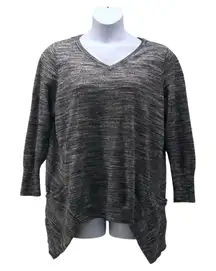 Logo by Lori Goldstein Cashmere Sweater Gray 2X