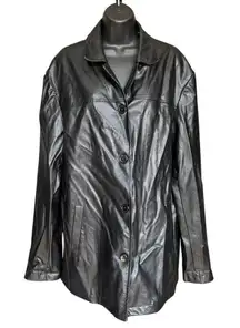 Princess Polly Faux Leather‎ Jacket Sz 8 Black Blazer Chic Office