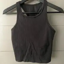 Lululemon  Ebb to Street Cropped Racerback Tank Top Black Size 8