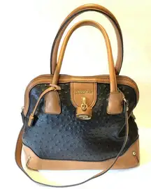 London Fog Large Handbag Faux Ostrich Leather‎  EUC
