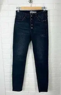 Stitch Fix Just USA Black Washed High Rise Button Fly Skinny Jeans Size 27