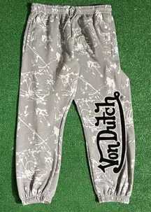 Von Dutch Abstract Paint Splatter Joggers 
