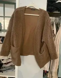 SheIn  oversized brown teddy chunky cardigan large