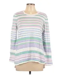 Design 365 Striped Crew Neck Sweater Knit White Combo Pullover Size XL NWT $108