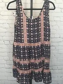 Blu Pepper  Navy and Pink Printed Dress