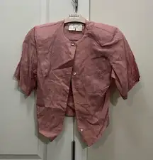 Max Mara Pink Linen Cropped Jacket Size 4 US