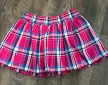 Gilly Hicks Sidney Ruffle‎ Plaid Skirt Hot Pink Size Large