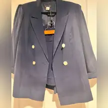 VENUS Blue Sport Coat Elegant Blazer And Short Set