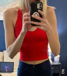 Suzette red halter neck tank top Size 0 Size Small​