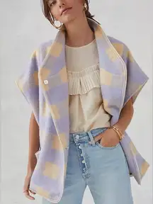 Anthropologie Plaid Capelet