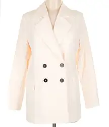 Alice + Olivia Cream Double-Breasted Blazer