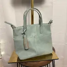 Sonoma Small Blue Tote Bag with Tassel Detail