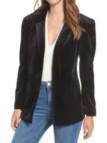 Nordstrom Leith Black Velour Blazer Sz XS
