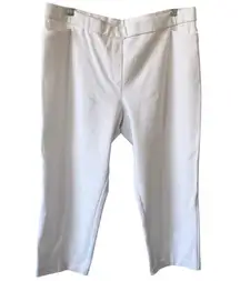 VERY LIGHT FLAW SUSAN GRAVER NWOT Cropped White Ponte Knit Pants Size 1X Petite