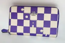 NWT Coach Medium Id Zip Wallet With Checkerboard Print CR789