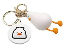 Large White Lying Flat Duck Keychain/Bag Charm