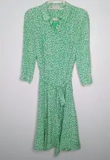 Hobbs London green floral midi dress