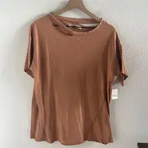 NWT Free People We the Free Dani Oversized T-Shirt Crush Blush Distressed Small