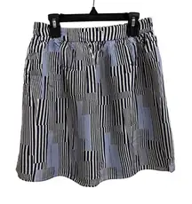 Armani Exchange Blue & White Nautical Coastal Striped Mini Skirt Size Women's 2