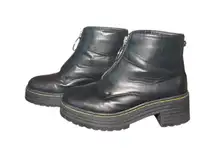 Seven7 Black Faux Leather Platform Combat Boots Edgy Alternative Moto Size 9