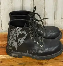 Harley-Davidson Women's Black‎ Leather Biker Boots Size 8