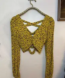 NWOT AFRM XS YELLOW BLACK LEOPARD CHEETAH PRINT SEXY TOP
