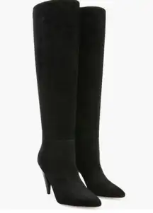 Veronica beard Sanzi Knee Slouchy High Leather Stacked Heeled Boots 6