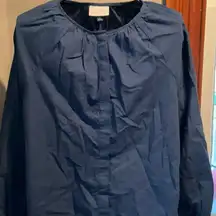 Universal Thread Navy Blue Puff-Sleeve Cotton Blouse Sz. M