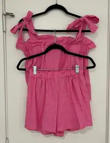 Pink Shorts and Tank Top Matching Set