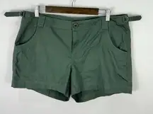 Athleta Organic Cotton Shorts Womens 16 Green Twill Utility Outdoors Vacation