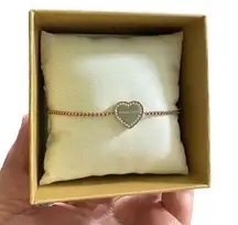 Heritage Rose Gold Crystal Heart Slider Bracelet New with Tags OS