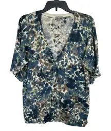 J Jill Cashmere Silk Blend Short Sleeve Button Cardigan Size Medium Petite Cozy