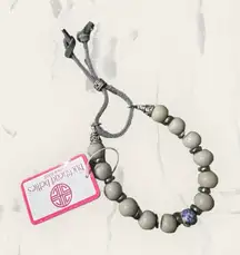 Buckhead Betties Gray & Blue Beaded Adjustable Bracelet NEW‎