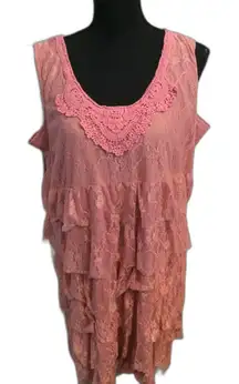 Wrangler Western Dress Lace Pink Plus size XXL Stretch Sleeveless