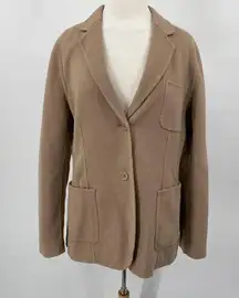 Talbots Wool Jacket Single Breasted Button Down Patch Pockets Brown Womens 16