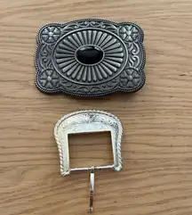 Vintage Womens Belt Buckle Set Western Cowgirl Boho