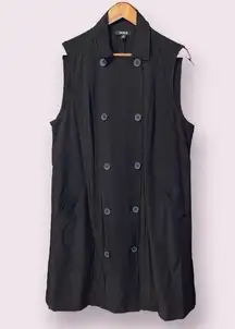 Torrid Sleeveless Collared Trench-Coat Dress w/Pockets in Black